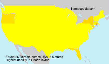 Surname Deresta in USA Surname Deresta in USA
