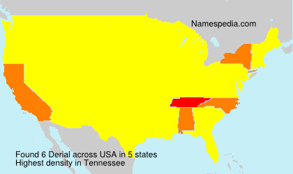 Surname Derial in USA Surname Derial in USA