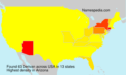 Surname Derivan in USA Surname Derivan in USA