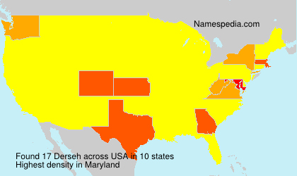 Surname Derseh in USA Surname Derseh in USA