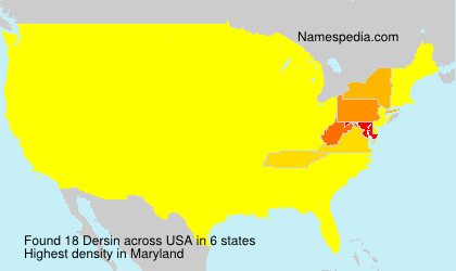 Surname Dersin in USA Surname Dersin in USA