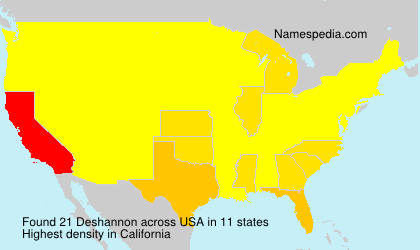 Surname Deshannon in USA Surname Deshannon in USA