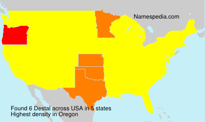 Surname Destal in USA Surname Destal in USA
