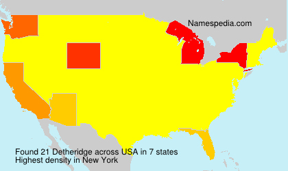 Surname Detheridge in USA Surname Detheridge in USA