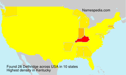 Surname Dethridge in USA Surname Dethridge in USA