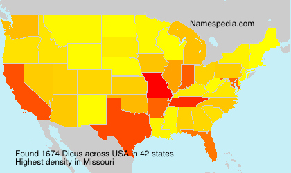 Surname Dicus in USA Surname Dicus in USA