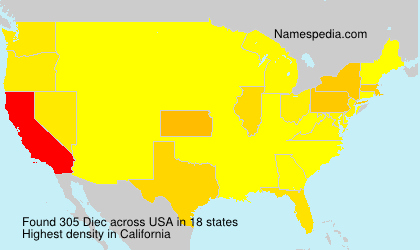 Surname Diec in USA Surname Diec in USA