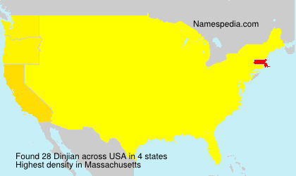 Surname Dinjian in USA Surname Dinjian in USA