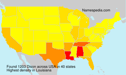 Surname Dison in USA Surname Dison in USA