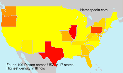 Surname Dissen in USA Surname Dissen in USA