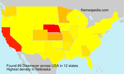 Surname Dissmeyer in USA Surname Dissmeyer in USA