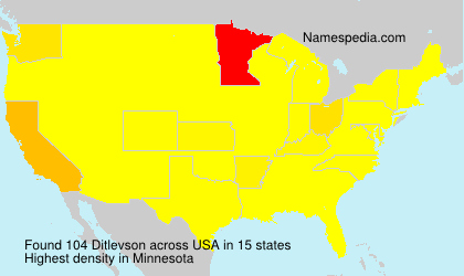 Surname Ditlevson in USA Surname Ditlevson in USA
