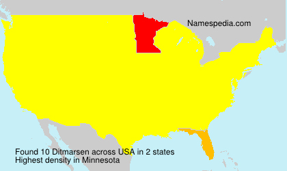 Surname Ditmarsen in USA Surname Ditmarsen in USA