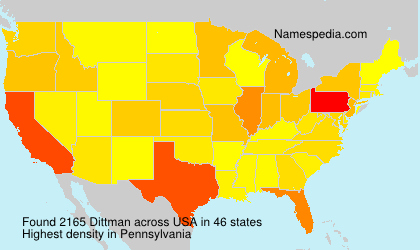 Surname Dittman in USA Surname Dittman in USA