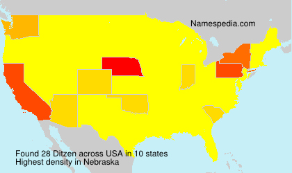 Surname Ditzen in USA Surname Ditzen in USA