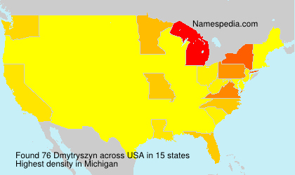 Surname Dmytryszyn in USA
