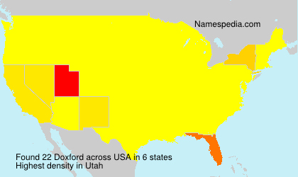 Surname Doxford in USA