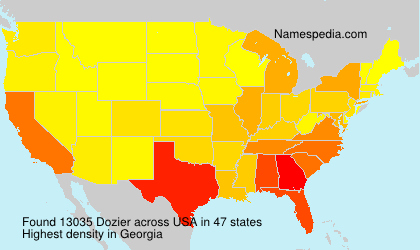 Surname Dozier in USA Surname Dozier in USA