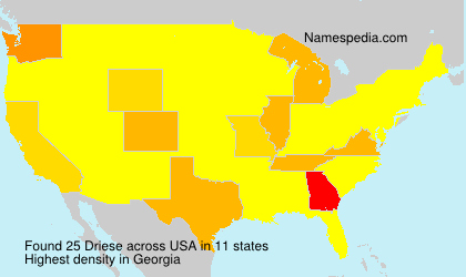 Surname Driese in USA Surname Driese in USA