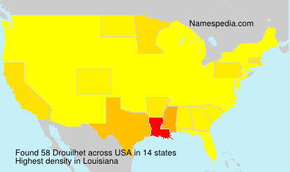 Surname Drouilhet in USA Surname Drouilhet in USA