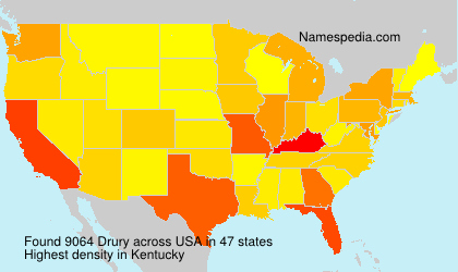 Surname Drury in USA Surname Drury in USA
