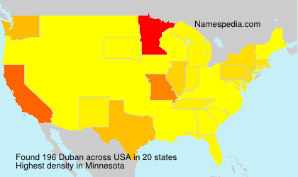 Surname Duban in USA