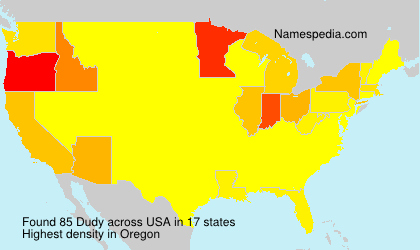 Surname Dudy in USA Surname Dudy in USA
