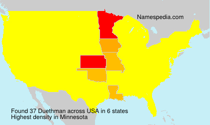 Surname Duethman in USA Surname Duethman in USA