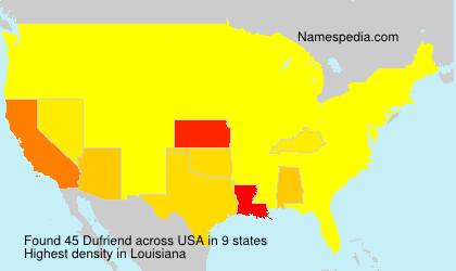 Surname Dufriend in USA Surname Dufriend in USA