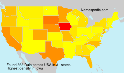 Surname Duin in USA Surname Duin in USA