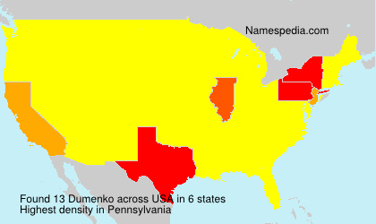 Surname Dumenko in USA Surname Dumenko in USA