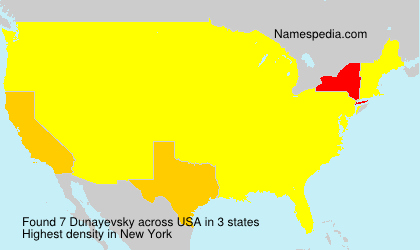 Surname Dunayevsky in USA Surname Dunayevsky in USA