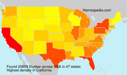 Surname Dunbar in USA Surname Dunbar in USA