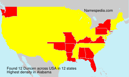 Surname Duncen in USA Surname Duncen in USA