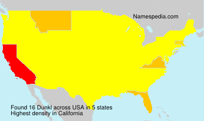 Surname Dunkl in USA Surname Dunkl in USA