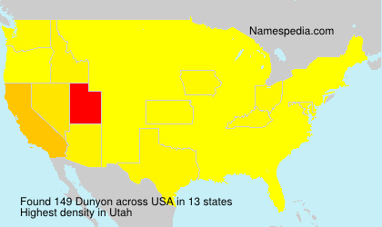 Surname Dunyon in USA Surname Dunyon in USA
