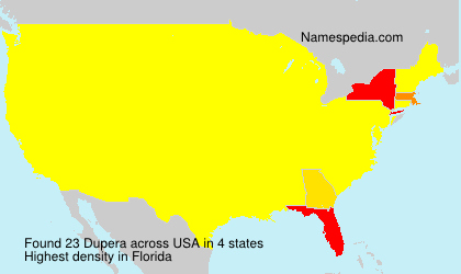 Surname Dupera in USA