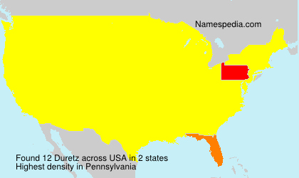 Surname Duretz in USA