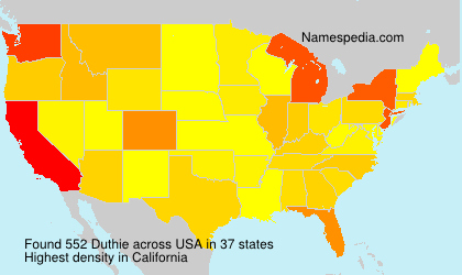 Surname Duthie in USA Surname Duthie in USA