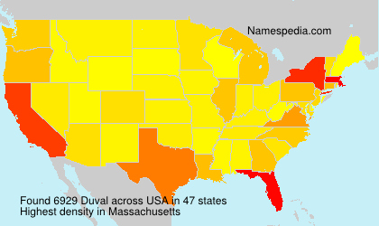 Surname Duval in USA Surname Duval in USA