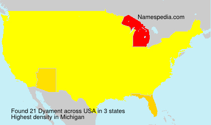 Surname Dyament in USA