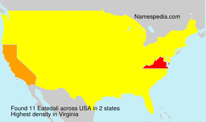 Surname Eatedali in USA Surname Eatedali in USA