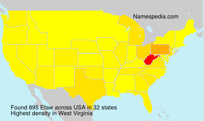 Surname Efaw in USA
