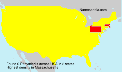 Surname Efthymiadis in USA Surname Efthymiadis in USA