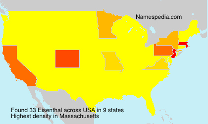 Surname Eisenthal in USA