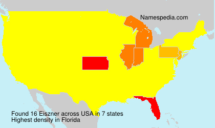 Surname Eiszner in USA