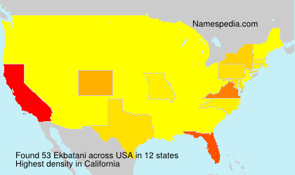 Surname Ekbatani in USA Surname Ekbatani in USA