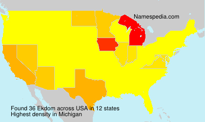 Surname Ekdom in USA Surname Ekdom in USA