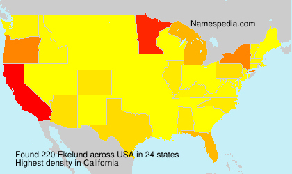 Surname Ekelund in USA Surname Ekelund in USA