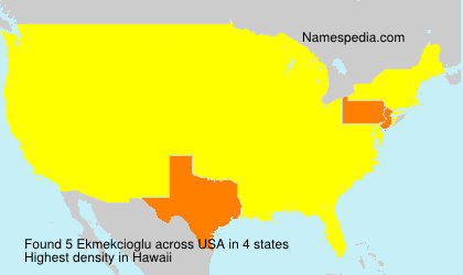 Surname Ekmekcioglu in USA Surname Ekmekcioglu in USA